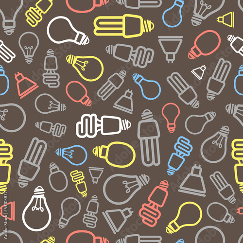 Vector: Lighting lamps seamless background Lighting lamps seamless background