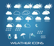 Set of weather icons for web and mobile, vector