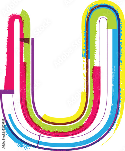 Vector: Colorful Grunge LETTER U Colorful Grunge LETTER U