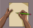 African American hand writes