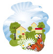 Summer rural landscape