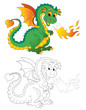Malvorlage "Feuerdrache"