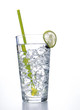 Glass of Water with Ice Cubes ready to drink