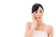 attractive asian woman skin care image