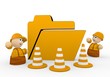 folder icon  with two cute 3d characters