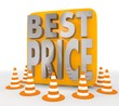 3d render of a metallic best price icon