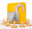 3d render of a metallic unsafe icon