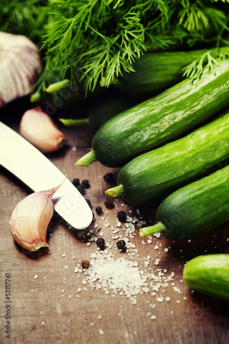Photo: preparing preserves of pickled cucumbers preparing preserves of pickled cucumbers