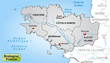 Karte der Bretagne mit Departements und Umland