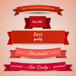 Vector: Set of Superior Quality and Satisfaction Guarantee Ribbons, Labe Set of Superior Quality and Satisfaction Guarantee Ribbons, Labe
