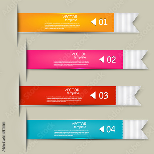 Vector: Set of bookmarks, stickers, labels, tags. Numbered banners. Vect Set of bookmarks, stickers, labels, tags. Numbered banners. Vect