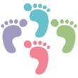 foot prints color on white background foot prints color on white background