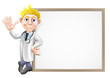 Vector: Cartoon doctor and sign Cartoon doctor and sign