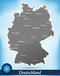 Deutschlandkarte mit Bundesländern und Hauptstädten