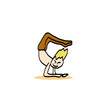 hand drawing cartoon yoga