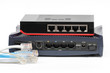 Ethernet switch and router connect Lan on the white background