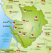 Karte der Region Poitou-Charentes in Frankreich