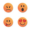 Orange smiley faces vector set #2