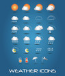 Set of weather icons for web and mobile, vector