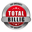 5 Star Button rot TOTAL BILLIG TA TA