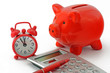 Sparschwein Mit Uhr