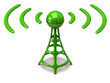 Green wireless icon isolated on white background