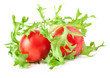 Lettuce and tomatoes isolated on white background