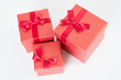 red gift box on white