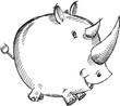 Vektor: Doodle Sketch Safari Rhino Vector Illustration Art Doodle Sketch Safari Rhino Vector Illustration Art