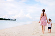Mother and daughter at beach