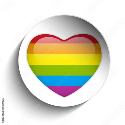 Vector: Gay Flag Heart Striped Sticker Gay Flag Heart Striped Sticker