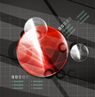 Vektor: Glossy color circles on black Glossy color circles on black