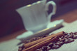 Coffee cup with cinnamon