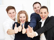 Team is very succesful - show thumbs up