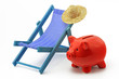 Foto: sparschwein mit sonnenliege sparschwein mit sonnenliege