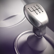 Illustration: Gear Shift Detail, Automobile Gear Shift Detail, Automobile