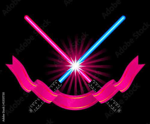 Illustration: Crossed light sabers Crossed light sabers