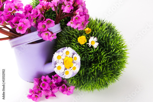 Photo: Frische Blumen in einer Gießkanne Frische Blumen in einer Gießkanne