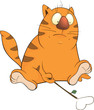 Cat and heart Cartoon