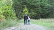 Young couple walking in the park.