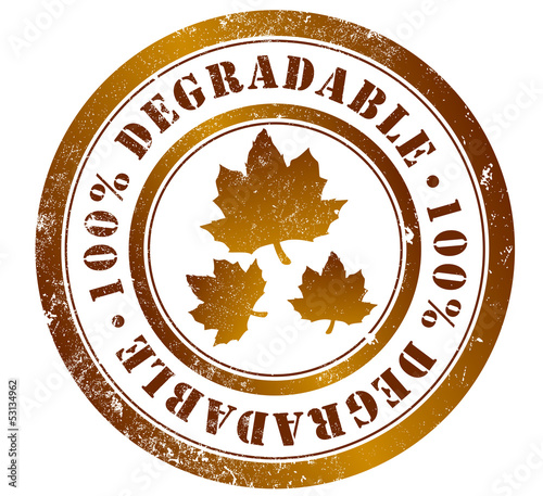 Illustration: 100% degradable stamp 100% degradable stamp