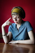 young beautiful hipster woman