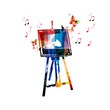 Vector: Colorful vector easel background with butterflies Colorful vector easel background with butterflies