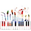 Vector: Colorful music instruments background Colorful music instruments background