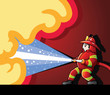 Firefighter Fighting Fire