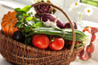 canvas print picture - raw vegetables in wicker basket