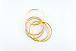 golden bracelets - bracelets isolated on the white background