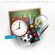School supplies - vector background