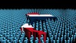 Thailand map flag with many abstract people animation