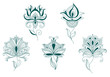 Vector: Abstract flower blossoms set Abstract flower blossoms set